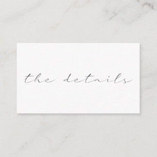 Tarjeta De Recepción Efecto Script, los detalles fondo blanco