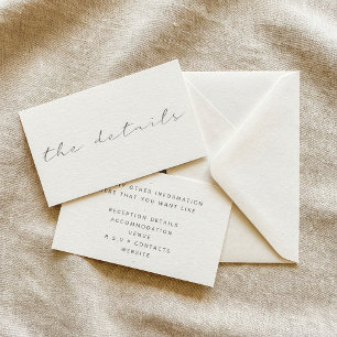 Tarjeta De Recepción Efecto Script, los detalles fondo blanco