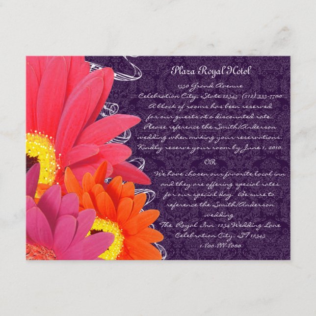 Tarjeta De Recepción Eggplant Gerber (Anverso)