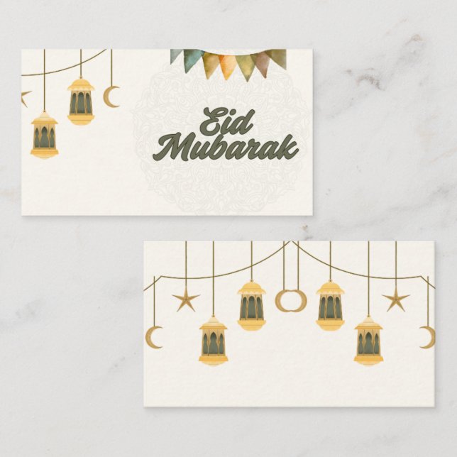 Tarjeta De Recepción Eid Mubarak Cards (Anverso / Reverso)