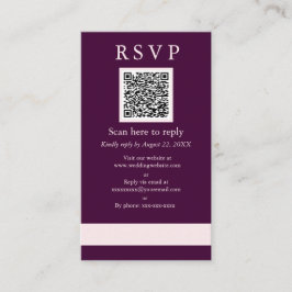 Tarjeta De Recepción Ejemplo Boda real de Crimson QR RSVP