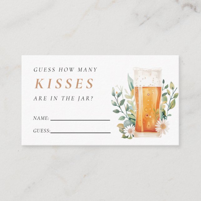 Tarjeta De Recepción El amor a la cerveza está fraguando cuántos besos  (Anverso)