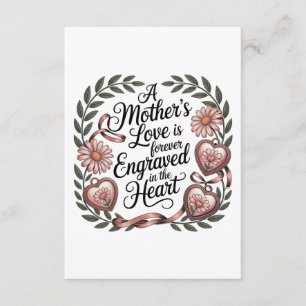 Tarjeta De Recepción El amor de una madre está grabado por siempre en e