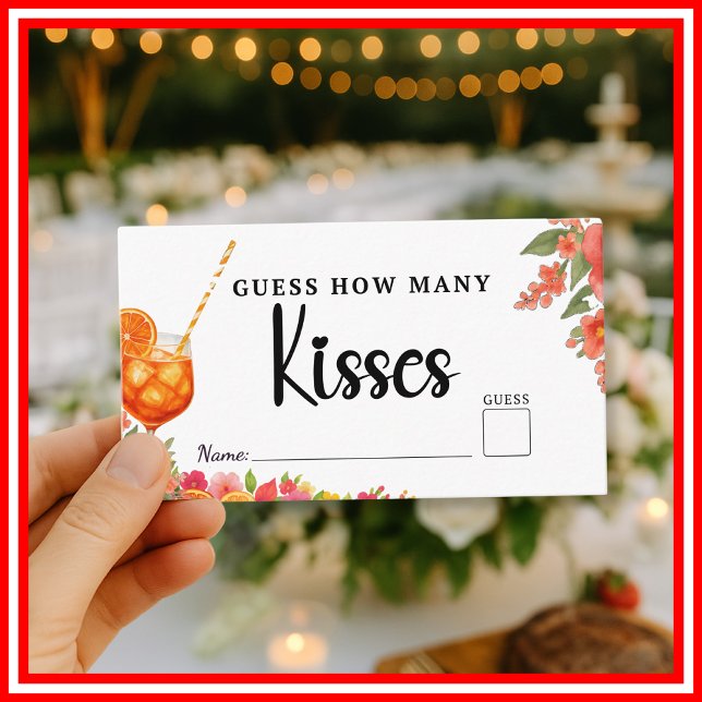 Tarjeta De Recepción El amor en el primer espritz adivina cuántas besos (Subido por el creador)