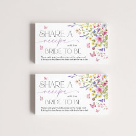 Tarjeta De Recepción El amor en la receta de la mariposa floral en flor