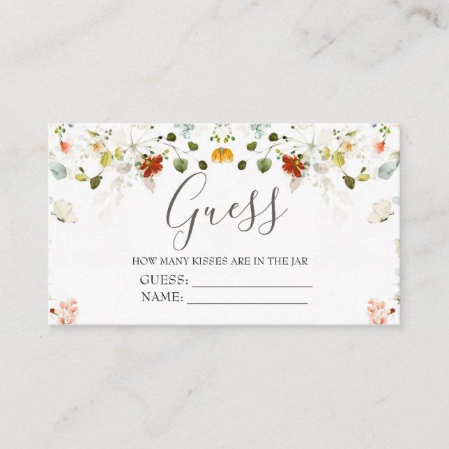 Tarjeta De Recepción El amor en la sangre adivina cuántos juegos (Anverso)