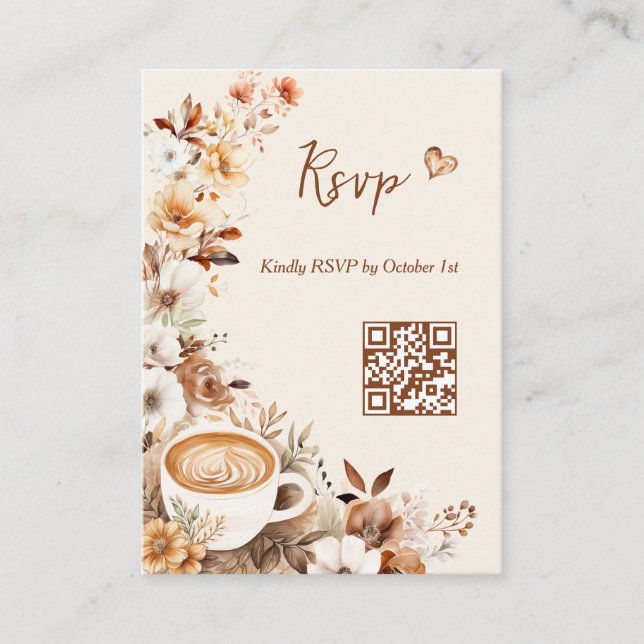 Tarjeta De Recepción El amor es preparar ducha de novia QR Código RSVP (Anverso)