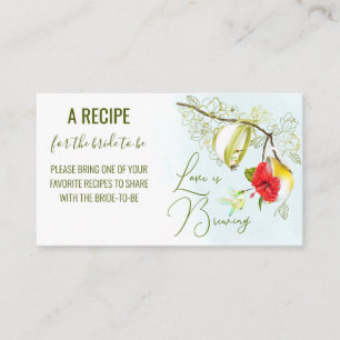 Tarjeta De Recepción El amor es producir Hummingbird Tea Fiesta