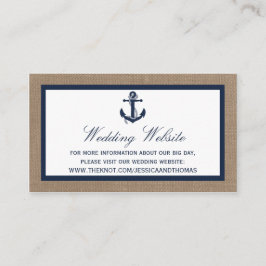 Tarjeta De Recepción El Ancla De La Marina En La Colección De Bodas De 