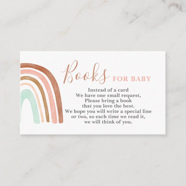 Tarjeta De Recepción El arcoiris rosa trae una carta de libros (Anverso)