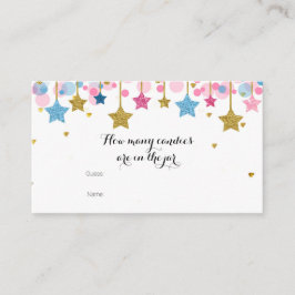 Tarjeta De Recepción El azul rosado dorado ¿Cuántos caramelos hay en el