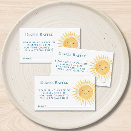 Tarjeta De Recepción El Baby Shower de Diaper Raffle Sun Boy