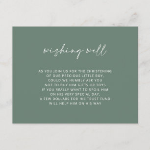 Tarjeta De Recepción  El Bautismo Verde Simple Deseando Bien V3