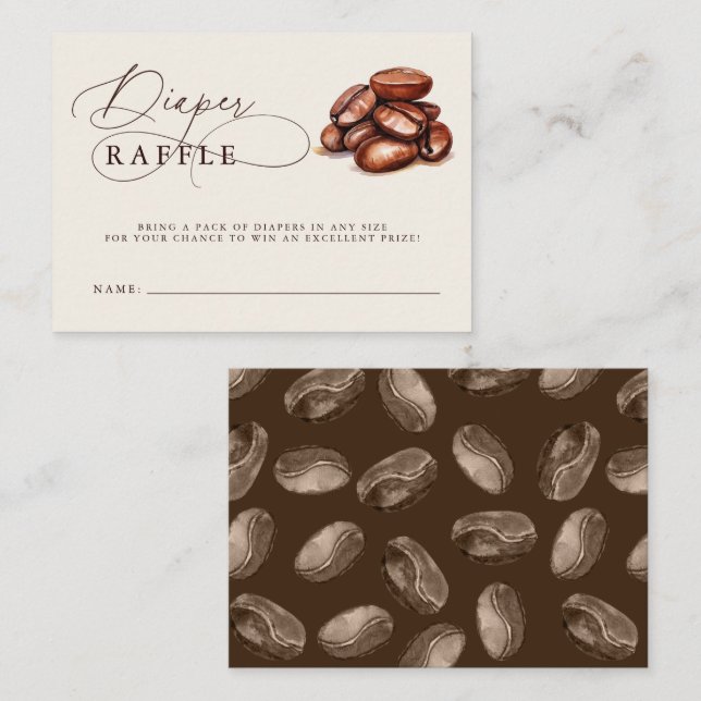 Tarjeta De Recepción El bebé está preparando Baby Shower Diaper Raffle (Anverso / Reverso)