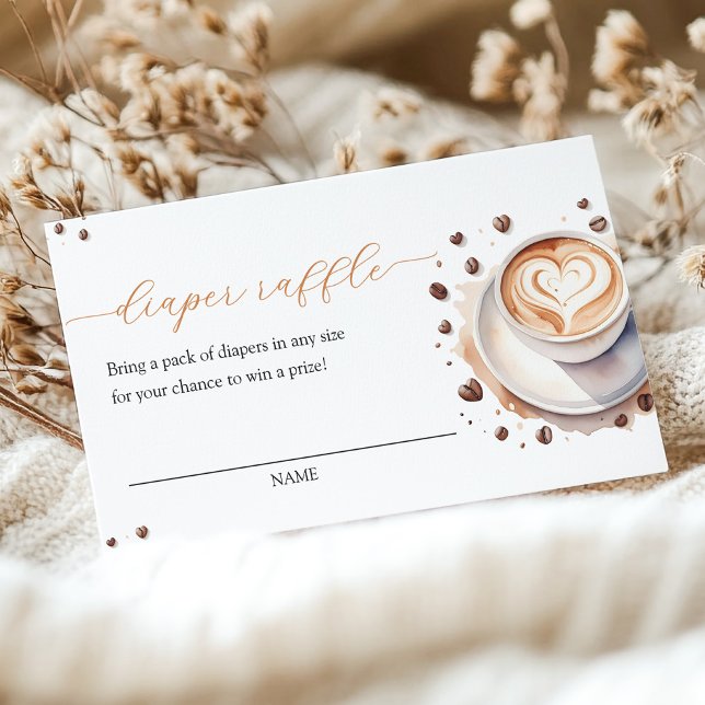 Tarjeta De Recepción El bebé está preparando café Diaper Raffle (Subido por el creador)
