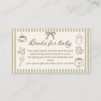 Tarjeta De Recepción El bebé está preparando café Libros para la fiesta