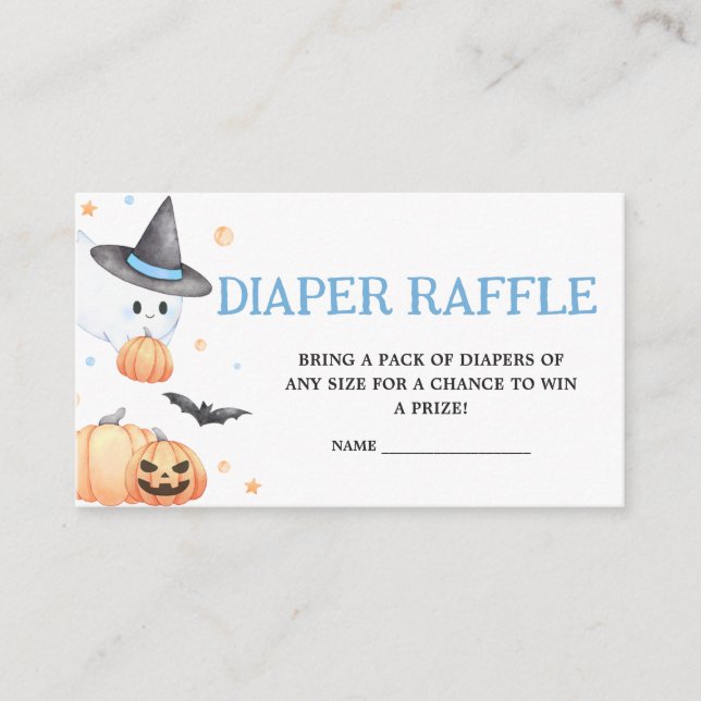 Tarjeta De Recepción El bebé está preparando un pañal azul de Halloween (Anverso)