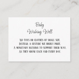 Tarjeta De Recepción El bebé minimalista desea una buena contribución m