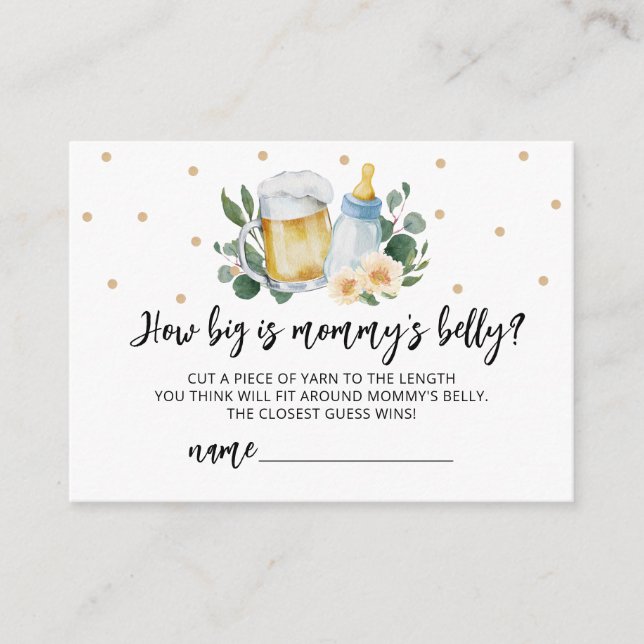 Tarjeta De Recepción El bebé se está fabricando lo grande que es la tar (Anverso)