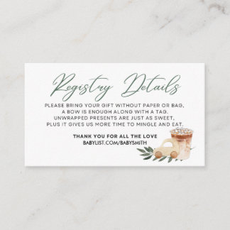 Tarjeta De Recepción El bebé se está preparando - DETALLES DEL REGISTRO