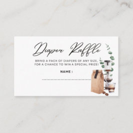 Tarjeta De Recepción El bebé se está preparando - Diaper Raffle - Negro