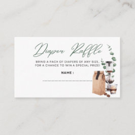 Tarjeta De Recepción El bebé se está preparando - Diaper Raffle - Verde