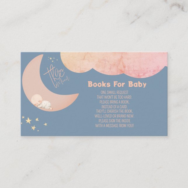 Tarjeta De Recepción El bebé soñado sobre los libros de la luna para el (Anverso)
