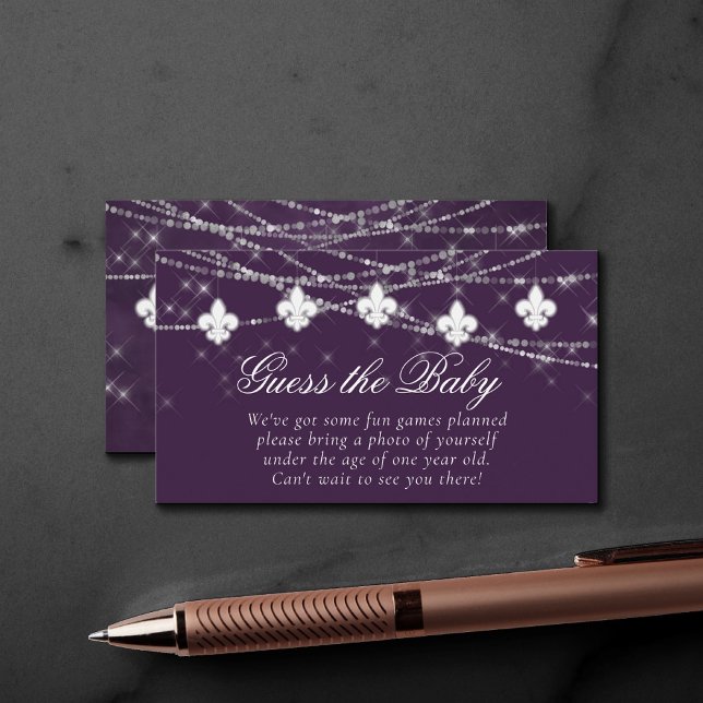 Tarjeta De Recepción El berenjena Fleur de Lis alumbrado púrpura aviva  (Subido por el creador)