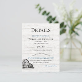 Tarjeta De Recepción El boceto de granjas de campo de la casa de campo 