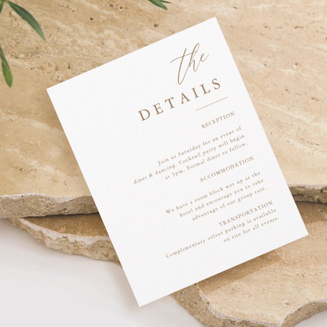 Tarjeta De Recepción El Boda de caligrafía elegante de oro Los detalles (Subido por el creador)