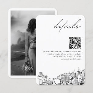 Tarjeta De Recepción El Boda de Las Vegas detalla el código QR pequeño