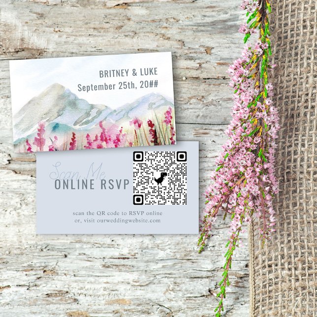 Tarjeta De Recepción El Boda de Mountain Meadow del código QR en línea  (Subido por el creador)