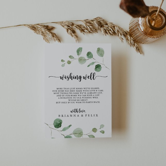 Tarjeta De Recepción El Boda del Eucalipto Verde Deseado Desearía Bien (Subido por el creador)