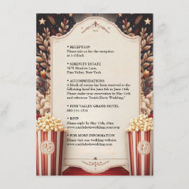 Tarjeta De Recepción El Boda más popular de la película Cinema Retro