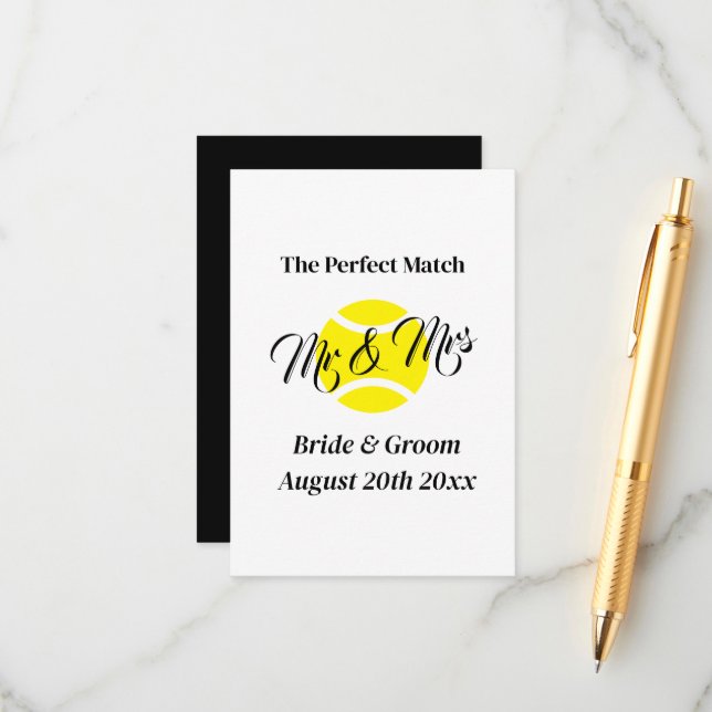 Tarjeta De Recepción El Boda temático del tenis de partido perfecto (Anverso/Reverso In Situ)