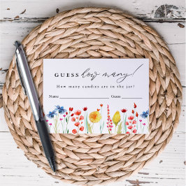 Tarjeta De Recepción El borde de las flores silvestres adivina cuántas