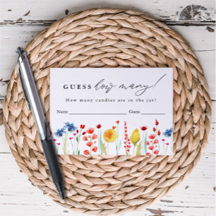 Tarjeta De Recepción El borde de las flores silvestres adivina cuántas 