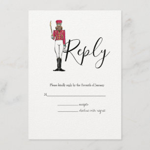 Tarjeta De Recepción El casarse temático de RSVP del cascanueces