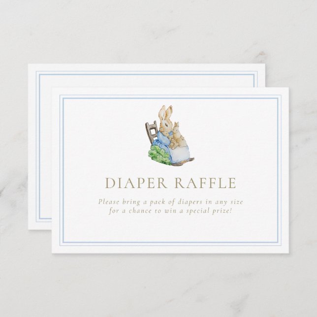 Tarjeta De Recepción El clásico Peter the Rabbit Diaper Raffle (Anverso / Reverso)