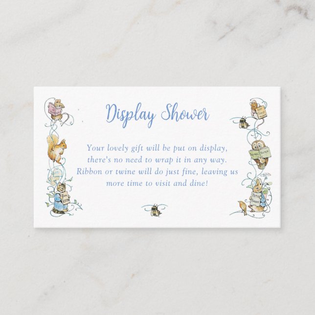 Tarjeta De Recepción El clásico Peter the Rabbit Display Shower (Anverso)