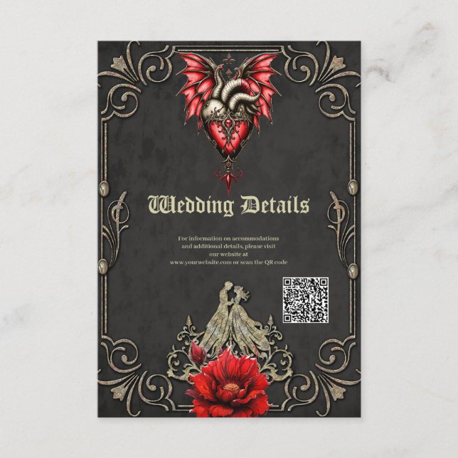 Tarjeta De Recepción El corazón majestuoso, un romance gótico (Anverso)