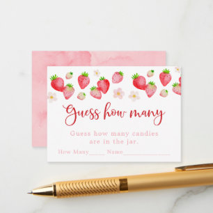 Tarjeta De Recepción El cumpleaños de fresa silvestre adivina cuántos j