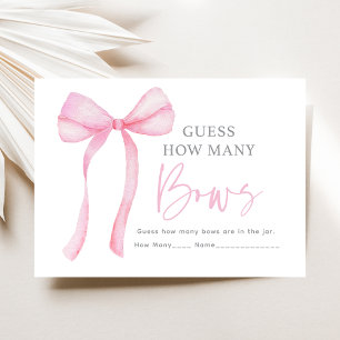 Tarjeta De Recepción El cumpleaños de Pink Bow adivina cuántos juegos