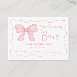 Tarjeta De Recepción El cumpleaños de Pink Bow adivina cuántos juegos