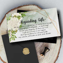 Tarjeta De Recepción El deseo de luna de miel floral blanca financiará 