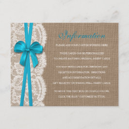 Tarjeta De Recepción El detalle de la colección de Bodas de Blue Bow