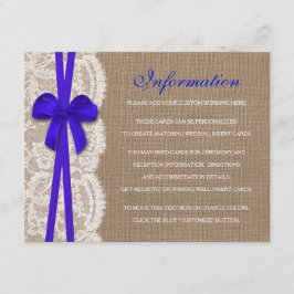 Tarjeta De Recepción El detalle de la colección de Bodas de Blue Bow