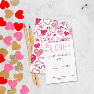 Tarjeta De Recepción El día de San Valentín Bridal Shower: ¿Cuántos bes