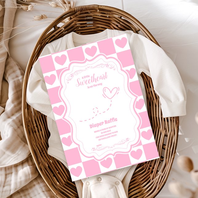 Tarjeta De Recepción El día de San Valentín Rosa Diapper Raffle (Subido por el creador)