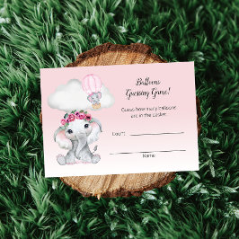 Tarjeta De Recepción El elefante en globo aerostático adivina el bebé